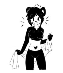 1girls black_body black_hair female fur furry heart_marking ken_ashcorp kenny kenny_(kenashcorp) panda solo solo_female two_tone_body white_body