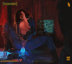 after_sex anal_insertion anus belt bethesda_softworks black_hair bodysuit boots bottle breasts clothes computer cum cum_in_pussy electronics exhibitionism fallout fallout_(series) fallout_4 female female_protagonist gameplay_mechanics gloves handwear health_bar human large_breasts long_hair navel_piercing nipples nuka-cola nuka-cola_quantum open_clothes pale_skin piercing pip-boy prostitution pussy sitting sole_survivor sole_survivor_(female) solo spread_legs spread_pussy spreading thekite vaginal vault_dweller vault_girl vault_meat vault_suit wristwear