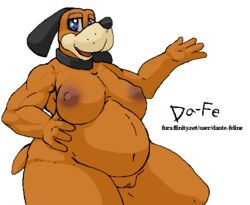 breasts canine dante-feline duck_hunt duck_hunt_dog female mammal nipples overweight pussy rule_63 video_games