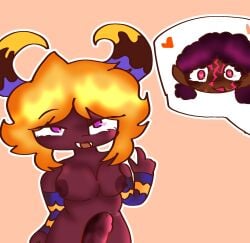 2025 :d afro_puffs big_penis blonde_female blonde_hair breasts chilean cock dark-skinned_female dark_taranza dickgirl dickgirl/intersex fangs happy imminent_oral imminent_sex imminent_vaginal intersex kirby_(series) lesbian_sex magolor medium_breasts mirror_magolor nipples penis precum realistic_breast_size rule_63 saliva_string saliva_trail scars scars_all_over surprised taranza thehorneytea transfem yuri