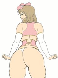 1girls animated ass ass_shake big_ass big_butt bow breasts butt colored dat_ass female female_only green_eyes hairbow haruka_(senran_kagura) hips huge_ass jiggle nikcesco panties senran_kagura short_hair smile solo thick thick_thighs thong twerking underwear white_panties white_underwear wide_hips