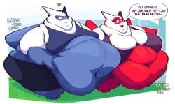 bbm bbw big_breasts bloobiesus breasts cleavage female furry huge_breasts latias latios morbidly_obese obese overweight pokemon pokemon_(species) theboobiesus thick_thighs wide_hips