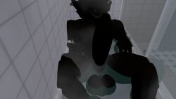 backrooms_creature bath bathing bathroom bbc black_body black_fur black_hair black_nose black_penis cock fat_balls fat_cock fat_penis monster monster_boy monster_cock steamy steamy_penis vrcbreeder vrchat vrchat_avatar vrchat_media vrchat_model white_eyes