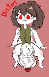 big_cock carmen_(lobotomy_corporation) chibi clothed futa_female futa_girl futanari library_of_ruina limbus_company lobotomy_corporation monster_cock project_moon red_eyes sassy_dolly tagme