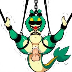 1:1 ai_generated anthro ball_gag belly blindfold bodily_fluids bondage bondage bound breasts cum cum_in_pussy cum_inside disembodied_penis duo erection female female_focus female_on_human female_penetrated gag gagged generation_5_pokemon genital_fluids genitals green_body harness harness_gag hellsonger hi_res human human_penetrating male male/female male_penetrating male_penetrating_female navel nintendo non-mammal_breasts nude penetration penile penile_penetration penis penis_in_pussy pokemon pokemon_(species) pussy reptile restraints scalie sex simple_background snivy solo_focus spread_legs spreading submissive suspension sweat vaginal_penetration vaginal_penetration white_background