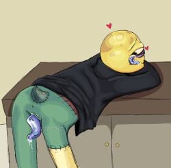 1boy alien bent_over blue_penis cum gay licking_lips oc original_character solar_opposites spit tongue