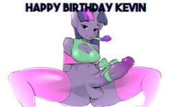 1futa 2015 anthro anthrofied balls birthday clothing crystalshen dickgirl equine friendship_is_magic furry futanari hair horn intersex legwear mammal my_little_pony navel penis solo solo_futa spread_legs spreading text thigh_highs tsudamaku twilight_sparkle_(mlp) unicorn