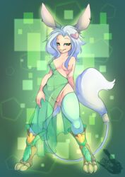 aurin breasts chimer_vesta clothing female hair mammal presenting pussy seamen solo translucent white_hair wildstar