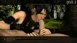 3d animated blowjob dragon_age dragon_age_origins faceless_male fellatio female gif male morrigan_(dragon_age) on_side oral quick_e sorceress source_filmmaker