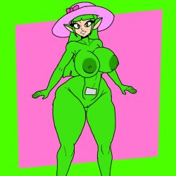 1girls big_areola big_ass big_breasts fnf_mods funkin_in_the_massacre_night funkin_in_the_massacre_night_d-sides green_hair green_skin hips ichi_(fitmn_d-sides) slendytubbies slendytubbies_oc teletubbie teletubbies