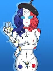 bleu_eyes bleu_hair breasts countryhumans countryhumans_girl cum cum_in_pussy flag france_(countryhumans) hypnosis hypnotic_eyes licking licking_breast licking_cum licking_pussy mind_control peeing peeing_during_sex peeing_self red_hair reprogramming robot robot_girl robotization shivering white_body white_hair