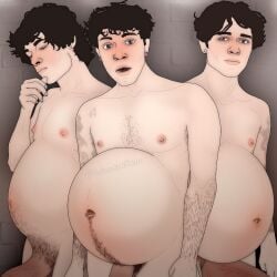 3boys big_cock big_cocks big_dick big_dicks christopher_sturniolo male_pregnancy matthew_sturniolo mpreg nicolas_sturniolo outie_navel pregnant_male tattoos thestarry900 triplets