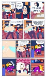 angry big_breasts brawl_stars breasts colette_(brawl_stars) edgar_(brawl_stars) elpiromanias embarrassed emo fat_breasts griff_(brawl_stars) knocked_out large_breasts scarf