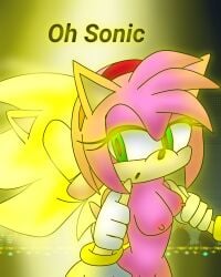 amy_rose pink_hair sega sonic_(series) sonic_the_hedgehog sonic_the_hedgehog_(series) super_sonic yellow_hair