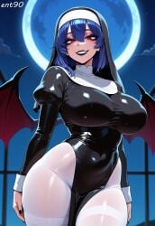 ai_generated demon ent90 latex latex_suit nun nun_outfit red_eyes