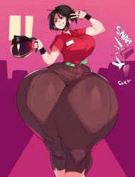1girls asian asian_female ass big_ass big_breasts bottom_heavy breasts bulumble-bee edit edited edited_art edited_image fat_ass female female_focus female_only full_body fully_clothed giant_ass gigantic_ass gigantic_thighs huge_ass huge_thighs hyper hyper_ass hyper_hips hyper_thighs light-skinned_female massive_ass massive_thighs mizuki_(bulumble-bee) money money_under_clothes peace_sign round_ass seducing seduction seductive seductive_body seductive_eyes seductive_gaze seductive_look seductive_mouth seductive_pose seductive_smile smile smug_expression smug_eyes smug_face smug_grin smug_smile solo thick_ass thick_thighs thigh_focus wide_hips