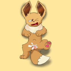 bodily_fluids cum eevee female feral generation_1_pokemon genital_fluids hi_res interspecies nintendo no_humans pokemon pokemon_(species) pokephilia solo stitchthefoxy stomach_bulge tail