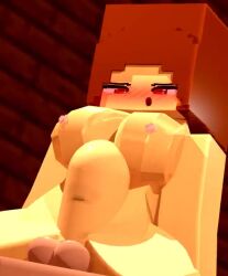 3d ahe_gao animated big_breasts blush cowgirl_position heart-shaped_pupils kimmam minecraft sound sound_effects stomach_bulge tagme vaginal_penetration video young-hee_(kimmam)