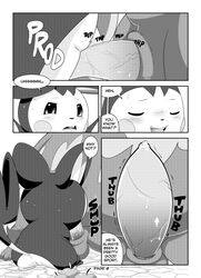 anus blush comic emolga erection excadrill female hi_res male monochrome nintendo penis pokemon precum prodding pussy straddling thigh_sex throbbing tom_smith video_games