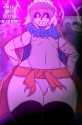 1boy 1femboy bodysuit disdust dusttrust dusttrust_sans english_text femboy flower_crown hoodie_around_waist immoria looking_at_viewer looking_down male male_focus male_only not_a_skeleton_but_a_deformity parkretura sans scarf text thebushmenace thighhighs underswap undertale_au varmixtale