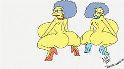 alternate_breast_size animated ass big_ass female female_only gif human maxtlat multiple_females multiple_girls patty_bouvier selma_bouvier the_simpsons