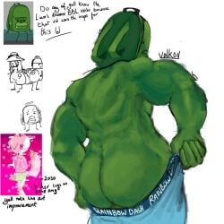 airy_(hfjone) ass background_characters backpack_(hfjone) bryce_hansen_(hfjone) gay green_body green_skin hfj_one hfjone liam_plecak_(hfjone) muscular muscular_male my_little_pony object_show object_show_community object_shows osc reupload sad smile smiley_face soda_bottle_(hfjone) valkov_(artist)