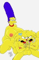 alternate_breast_size bart_simpson big_breasts big_penis breasts female huge_breasts human incest lisa_simpson maggie_simpson male marge_simpson maxtlat milf penis straight the_simpsons