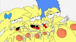 alternate_breast_size big_breasts breasts huge_breasts incest lisa_simpson maggie_simpson marge_simpson maxtlat milf the_simpsons