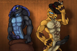 barbs cobra cobra_cadabra cowboy_hat fangs feathers forked_tongue hat male_only markings muscular penis rattle_shake rattlesnake reptile scalie simple_background skylanders skylanders:_swap_force skylanders:_trap_team snake tongue weirdhyenas wicker_basket