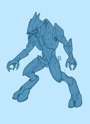 1boy alien armor balls erection halo_(series) male male_only male_sangheili_(halo) penis pinkuh sangheili solo video_games