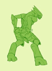 1boy alien anus armor ass balls erection gay halo_(series) male male_only male_sangheili_(halo) penis pinkuh sangheili solo video_games