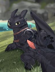 anus ass claws dragon edit erection feral how_to_train_your_dragon lando looking_at_viewer lying male male_only night_fury on_back outside penis presenting presenting_hindquarters solo spread_legs spreading toothless