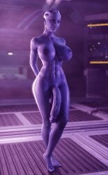 1futa 3d abs asari asari_futanari big_breasts big_penis blue_skin dickgirl flaccid_penis futa_only futanari lecherix liara_t'soni mass_effect solo