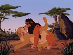 age_difference disney dksk30 feline female feral feral_on_feral fur lion male mammal nala scar_(the_lion_king) straight the_lion_king