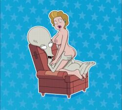 1milf alien alien_penis american_dad animated areolae ass ass_grab betty_smith blonde_female bouncing_breasts breasts cheating_mother cheating_wife gilf naked_female old_woman riding_penis roger_smith sex_on_sofa sfan