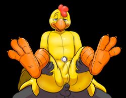 2015 anthro avian beak bird bulge buttjob chicken cubi duo flir hi_res inflatable male penis pool_toy rubber shiny simple_background yaoi