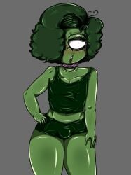 big_penis big_thighs disgust_(inside_out) disgust_femboy femboy green_body green_hair thigh