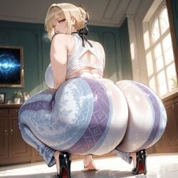 1girls ai_generated ass ass_focus back bangs bare_shoulders black_footwear blonde_hair blush braid breasts cleavage clothing curvaceous curvaceous_female curvaceous_figure curvy curvy_figure dress earrings evelyn_chevalier female female female_focus female_only flare_pants floral_print footwear from_behind hair_bun hair_ornament hair_ribbon high_heels hoyoverse huge_ass huge_breasts indoors inviting inviting_to_sex jewelry large_ass large_breasts lips looking_at_viewer looking_back mature mature_female miyuai mole mole_under_eye pants pantsu pantylines parted_lips presenting presenting_ass presenting_hindquarters presenting_self purple_eyes reflection reflective_floor ribbon seductive seductive_look seductive_smile see-through shiny_skin shoes single_hair_bun sitting smile solo squatting thick_thighs thighs tight tight_clothes underwear voluptuous voluptuous_female wide_hips window zenless_zone_zero