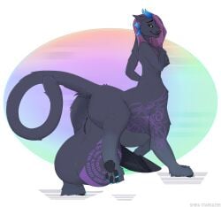 anthro aramisstargazer ball_tattoo balls big_balls big_penis breasts demon deza_(redtint) felid feline full-package_futanari furry futanari genital_tattoo genitals herm hi_res huge_balls huge_cock hyper hyper_balls hyper_genitalia hyper_penis intersex looking_back mammal nude nude_taur pawpads penis pussy solo tattoo taur