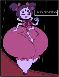 2d 5_eyes 6_arms anthro ass ass_ahoy ass_bigger_than_head ass_focus belly big_ass big_butt big_thighs bow bowtie butt_bigger_than_head butt_focus dat_ass dat_butt eeikult enormous_ass enormous_butt enormous_thighs fangs fat_ass fat_butt fat_thighs furry giant_ass giant_butt giant_thighs gigantic_ass gigantic_butt gigantic_thighs hand_on_ass hand_on_belly hand_on_butt hand_on_own_ass hand_on_own_butt hands_behind_head huge_ass huge_butt huge_thighs hyper_ass hyper_butt hyper_thighs muffet purple_skin spider spider_girl teacup text text_box thigh_focus thighs thighs_bigger_than_head undertale undertale_(series) wide_ass wide_butt wide_hips wide_thighs