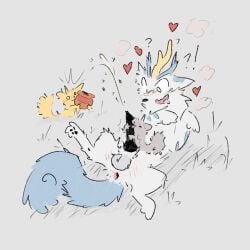 1:1 2025 absurd_res animal_genitalia animal_penis anus balls black_penis blush bodily_fluids canine_genitalia canine_penis closed_eyes confusion cum cum_collecting cumshot digital_media_(artwork) ejaculation embarrassed exclamation_point fabulous_beasts feral genital_fluids genitals grass group handjob happy heart_symbol hi_res high-angle_view interspecies jinjiao_(fabulous_beasts) k9derg_(artist) knot laying_on_grass legs_up licking lying male male/male mammal on_back oral orgasm outside outside_sex penile penis penis_lick pixiu plant question_mark rodent sex sheath shocked simple_background size_difference smaller_on_top spread_legs spreading story story_in_description tianlu_(fabulous_beasts) tongue toony trio yinjiao_(fabulous_beasts)