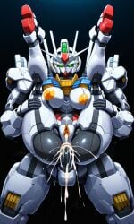 1girls ai_generated anus ass_focus asshole being_held breasts female gundam gundam_aerial gundam_suisei_no_majo hand_on_butt held_by_legs held_up humanoid legs_held_up legs_up looking_at_own_ass mecha mobile_suit robot robot_girl standing standing_sex thick_ass thick_thighs tight_ass