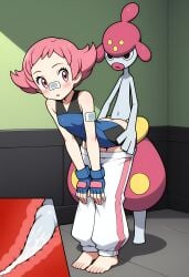1girls ai_generated anal anal_sex anal_sex animal_penis blk9201 blush cross_section cum cum_in_ass cum_inside exposed_ass from_behind_position interspecies leaning_forward maylene_(pokemon) medicham pants_down pokemon pokemon_(species) pokephilia rectum