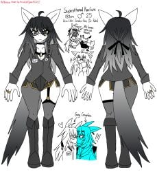 2025 2boys airiin220 anthro big_ass black_hair boots booty_shorts cyan_(horse_race_test) cyberairiin_(airiin220) feline femboy feral furry furry_only glasses horse_race_test horse_race_tests long_hair male male_only reference_sheet shorts superstitional_realism