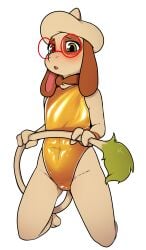 absurd_res anthro ass blush camel_toe clothing eyewear female generation_2_pokemon glasses hi_res looking_at_viewer mimi_(mr.smile) mr.smile nintendo one-piece_swimsuit pokemon pokemon_(species) smeargle solo swimwear