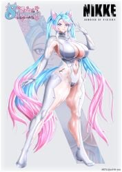 1girls big_thighs blue_hair breasts cinderella_(nikke) cinderella_(nikke)_(cosplay) cleavage_cutout cleavage_dress exposed_stomach exposed_thighs female flower_in_hair goddess_of_victory:_nikke gray_eyes huge_breasts indie_virtual_youtuber just-bi-you pink_hair silvervale stomach_cutout thigh_cutout transparent_clothing transparent_skirt twintails two_tone_hair virtual_youtuber white_dress wolf_ears wolf_girl wolf_tail
