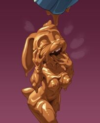 ai_generated blazera chocolate covered_in_chocolate female fingers_in_mouth judy_hopps messy wam