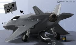 absurd_res aircraft airplane animal_genitalia anus ass ass_up big_penis blush bodily_fluids digital_drawing_(artwork) digital_media_(artwork) erection f-35 f-35_lightning_ii feral genital_fluids genital_slit genitals heart_symbol hi_res ivxair3p jet leaking_precum living_aircraft living_machine living_vehicle machine male mechanophilia motion_lines not_furry open_mouth penile penis precum precum_on_ground presenting presenting_anus presenting_hindquarters presenting_penis saliva saliva_string shaded sharp_teeth simple_background solo sweat teeth vehicle wd-40 wings