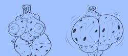 1boy anthro ass bent_over breasts bust busty busty_boy god_has_left_us huge_ass huge_breasts huge_butt illis male male_focus male_only male_with_breasts nickelodeon sea_sponge sketch small_bulge small_penis spongebob_squarepants spongebob_squarepants_(character) tattoo tattoo_on_ass tattoo_on_butt what why