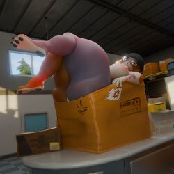3d big_breasts box breasts catgirl ctgiantess feet feet_up feline female female_only fortnite furry giant_ass gigantic_ass huge_ass in_box indoors meow_skulls_(fortnite) naked naked_female nipple_tweak nipples nude resting thick_thighs thighs